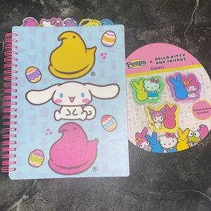 Peeps X Hello Kitty And Friends Tab Journal & Marshmallow Scented Erasers